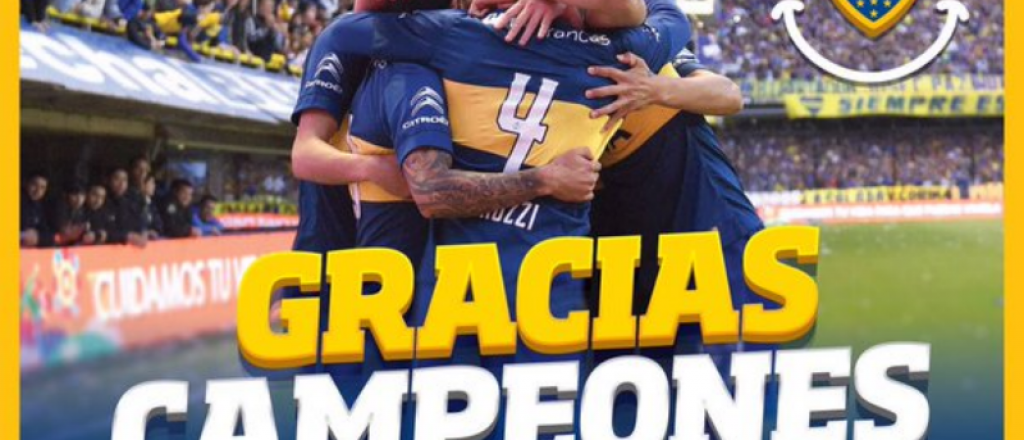 Con estos afiches, los hinchas de Boca celebran el título