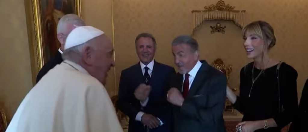 Encuentro de pel&iacute;cula: el Papa Francisco recibi&oacute; a Sylvester Stallone 