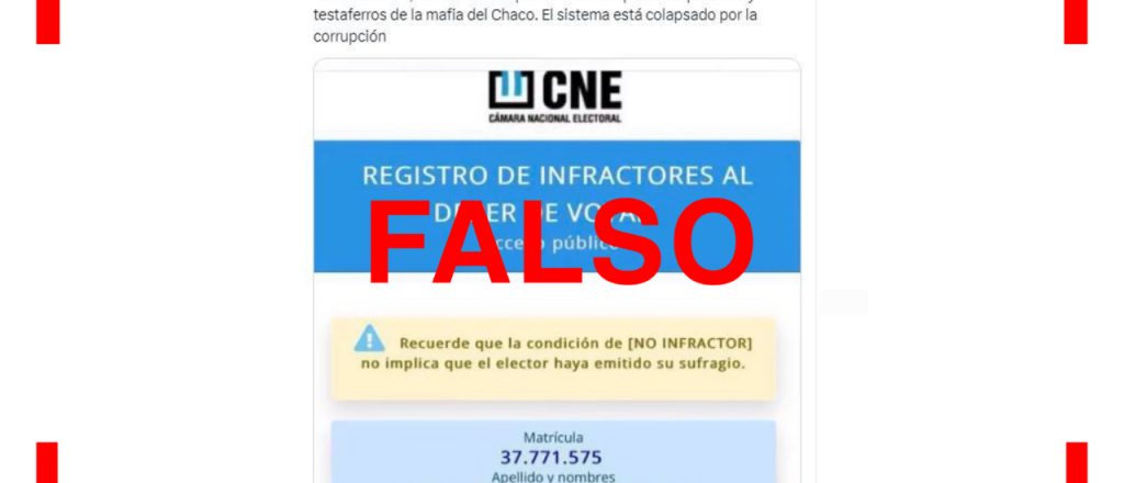 Que Cecilia Strzyzowski "votó" en las PASO, aparecía como "no infractor" es falso