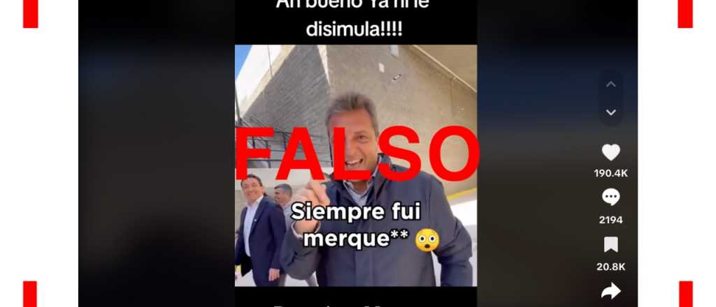 Es falso que en este video viral Sergio Massa recibe una bolsa con cocaína