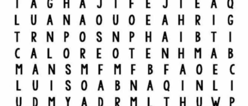 Sopa de letras: ¿Podés encontrar tu nombre oculto?