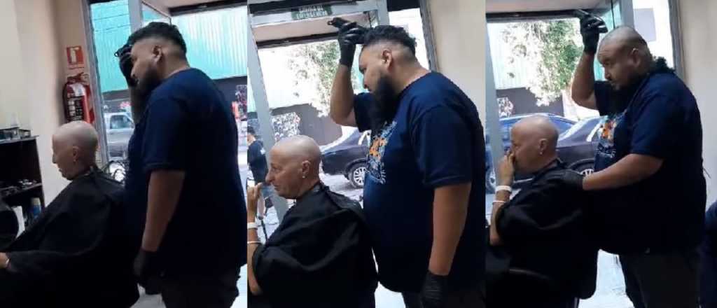 Video: el conmovedor gesto de un peluquero de Tunuyán hacia una mujer con cáncer