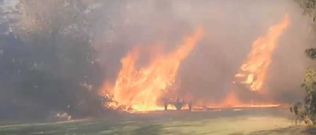 Un incendio de gran magnitud afectó a una finca en Tunuyán