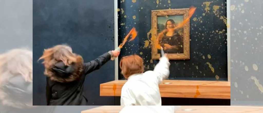 Activistas contra el cambio climático le tiraron sopa a la Mona Lisa en París