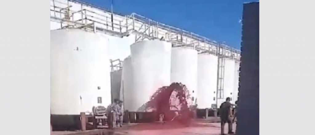 Se rompió el tanque de una bodega y miles de litros de vino se desparramaron