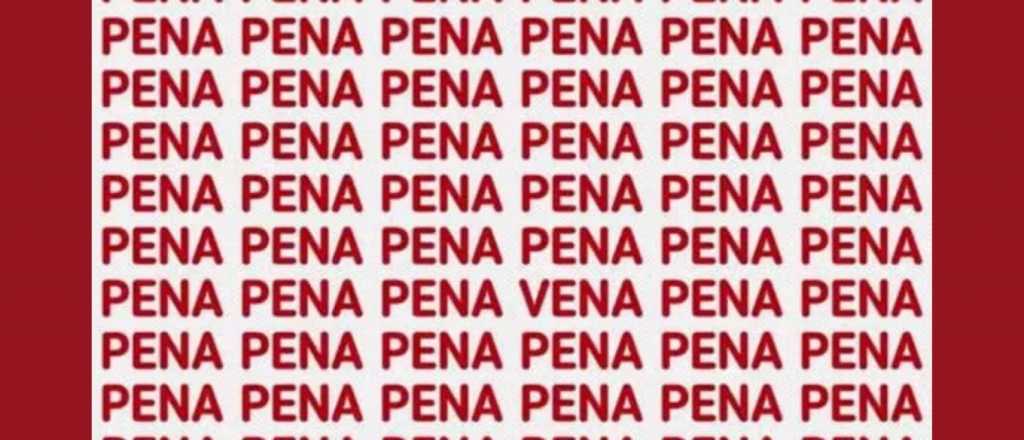 Sopa de letras: ¿podés encontrar las palabras vena y peña en la imagen?