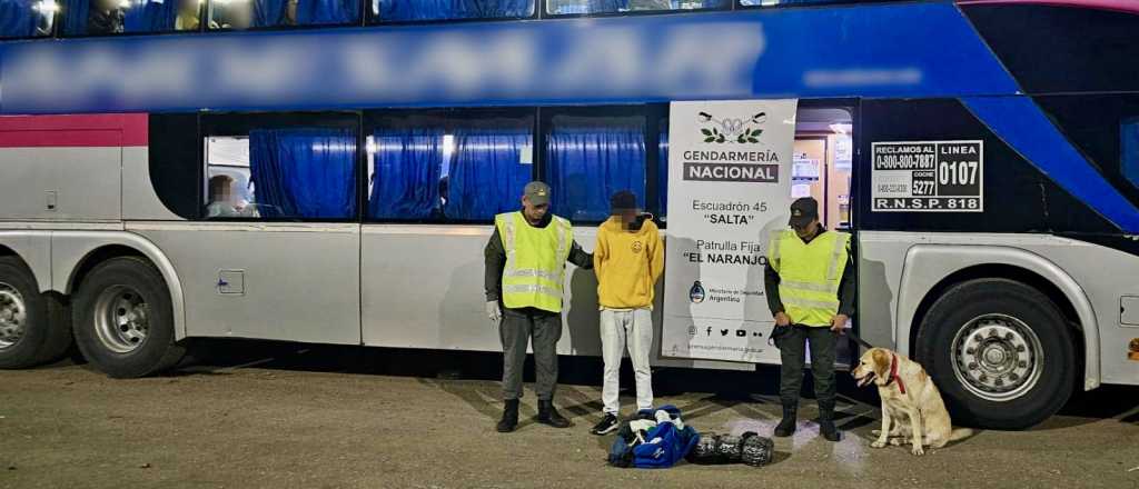 Ven&iacute;a a Mendoza con coca&iacute;na y marihuana dentro de un micro y lo detuvieron