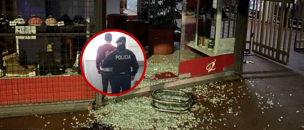 Capturaron a un hombre que destrozó una vidriera y robó plata en el Centro