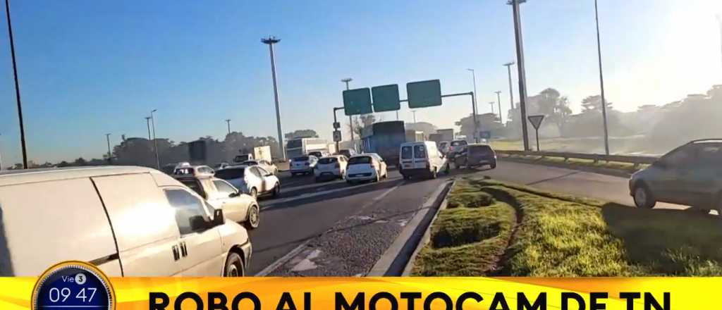 Video: dramático asalto en vivo al "motocam" de TN