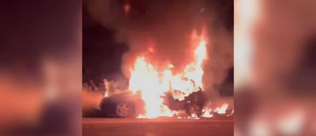 Se le incendi&oacute; el auto en plena marcha y se salv&oacute; de milagro, en San Rafael