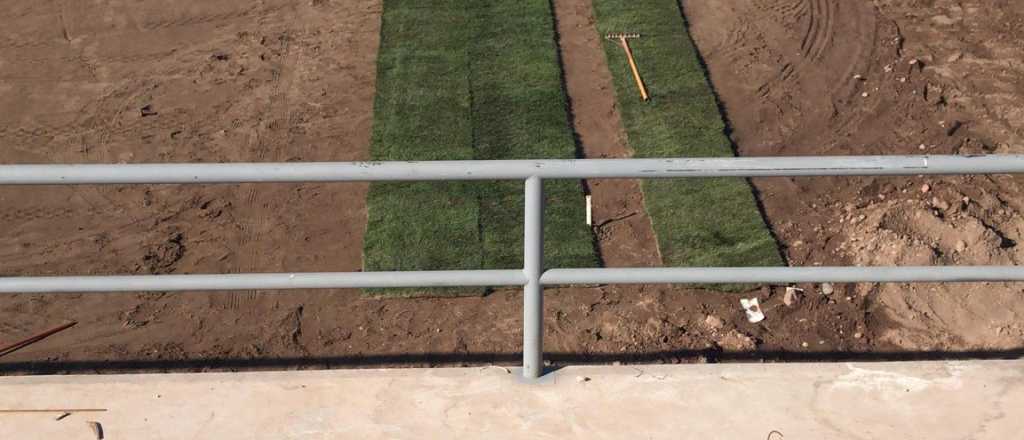 Comenzaron a instalar el c&eacute;sped en la cancha de Godoy Cruz 