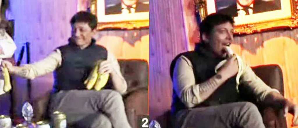 Video: Santiago Caputo fue al stream del Gordo Dan y comi&oacute; bananas