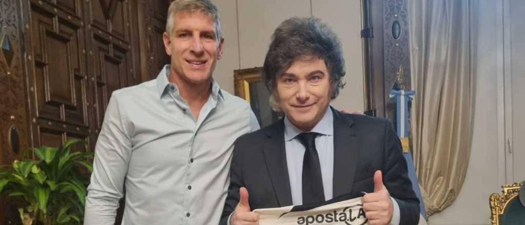 Video: Mart&iacute;n Palermo visit&oacute; a Javier Milei en la Casa Rosada