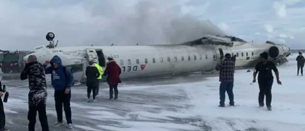 Video: un avión se accidentó en Canadá y hay varios heridos