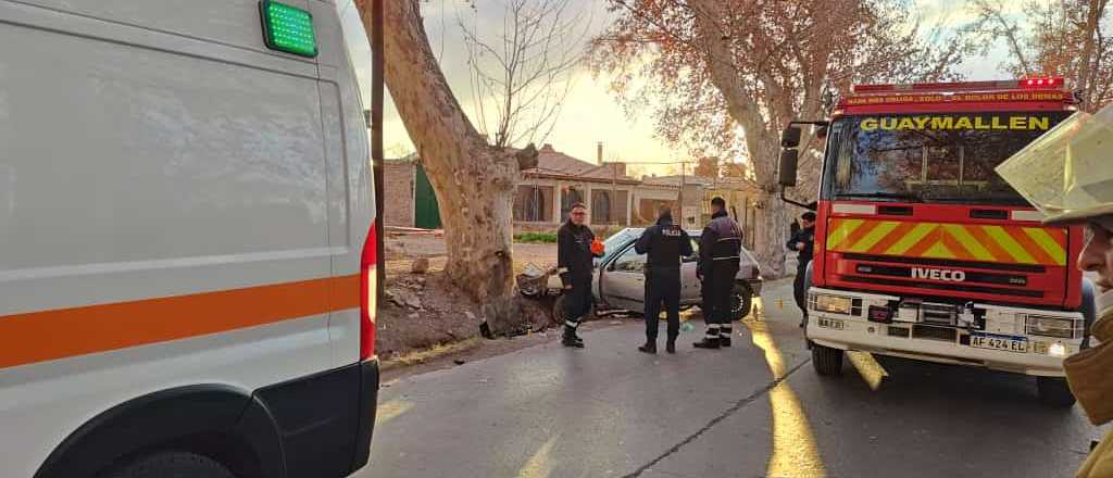 Un conductor alcoholizado chocó contra un árbol en Guaymallén