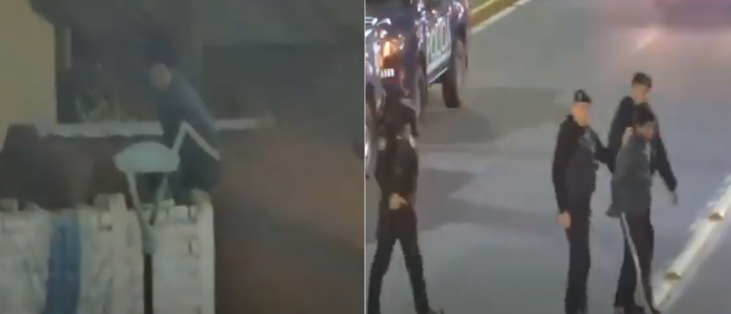 Video: trepó un muro para robar en una casa de Guaymallén y fue detenido