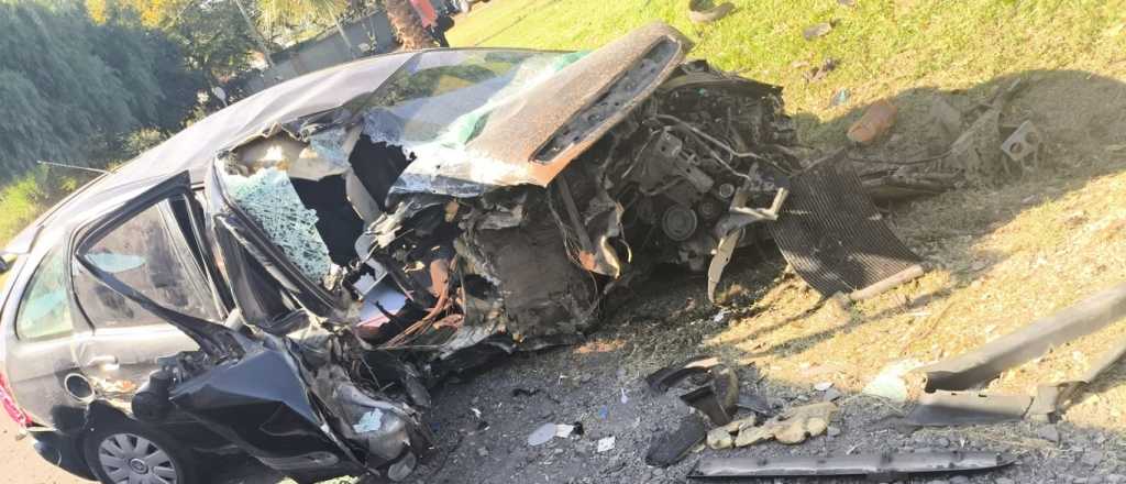 Se quedó dormida al volante y chocó contra un poste en Guaymallén