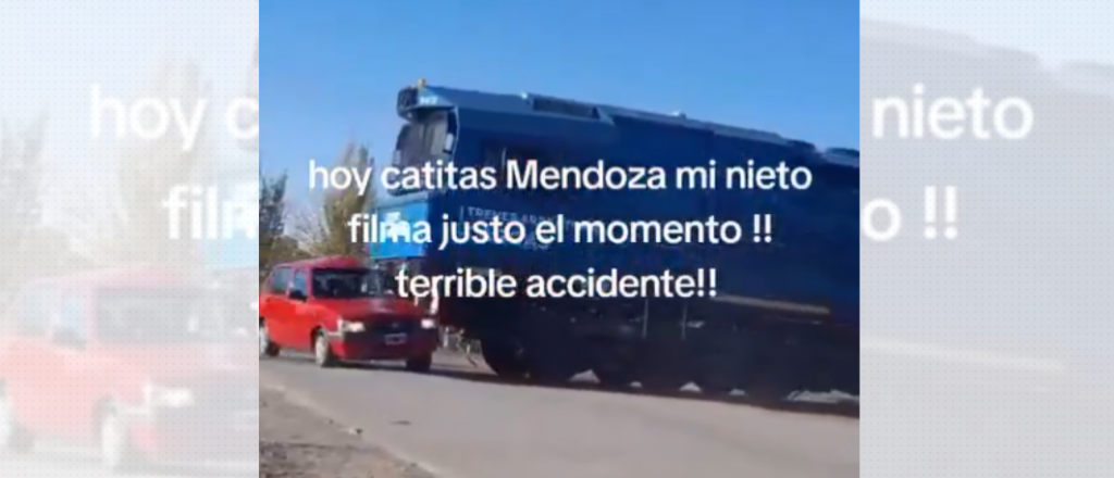 Un ni&ntilde;o film&oacute; el impacto de un tren con un auto en Las Catitas