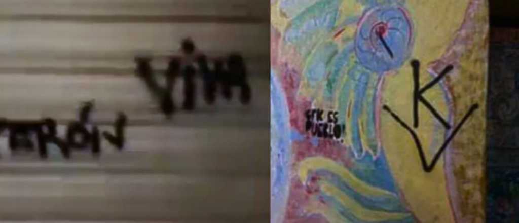 La furia de un vecino con militantes K por pintadas a favor de CFK en el Bombal