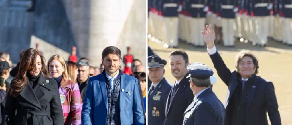 Milei y Villarruel, separados en los actos por el Día de la Bandera