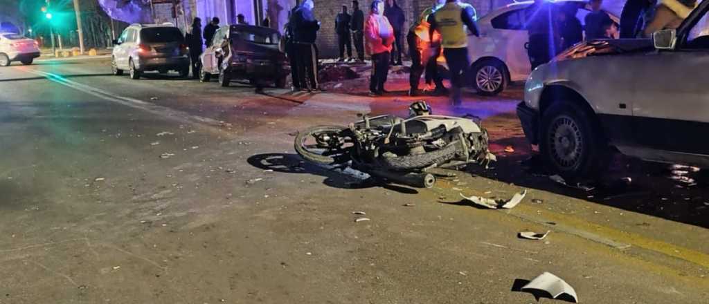 Choque en cadena, un motociclista herido y un conductor alcoholizado