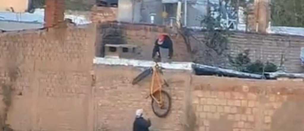 Video: así se robaban una bicicleta del patio de una casa en Maipú