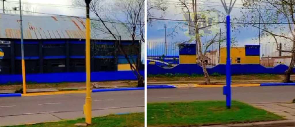 Polémica porque pintaron un boulevard con colores de Huracán