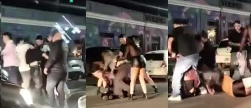Video: mujeres a las piñas a la salida de un boliche