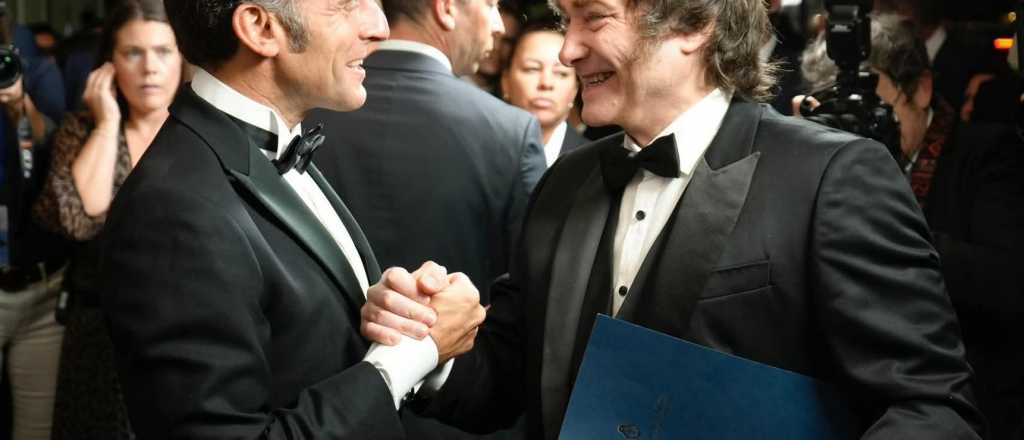 Milei se encontró con Macron en la gala del Atlantic Council