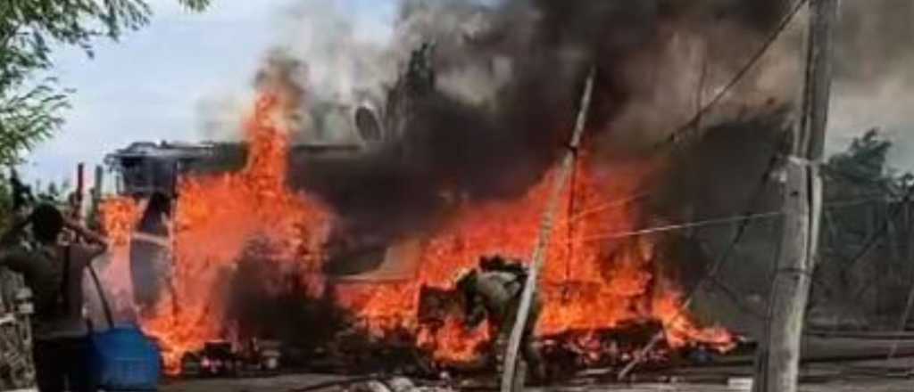 Video: una familia perdió su casa tras un incendio en Guaymallén