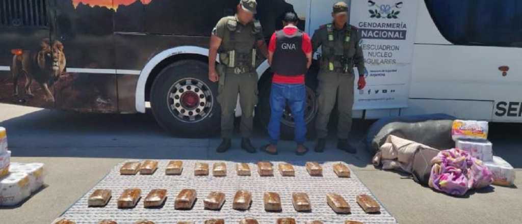 Detienen a un hombre que viajaba a Mendoza con marihuana escondida