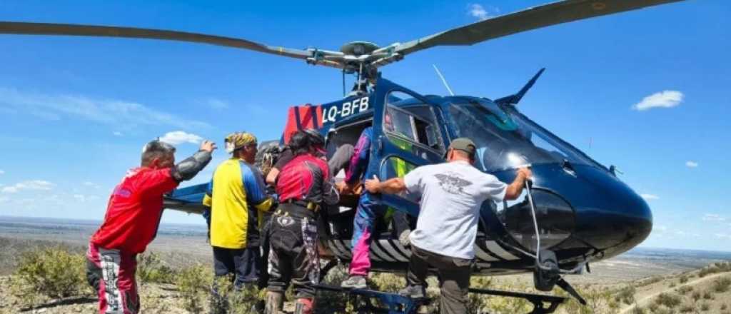Cayó 10 metros con su cuatriciclo en Las Heras y fue rescatado en helicóptero