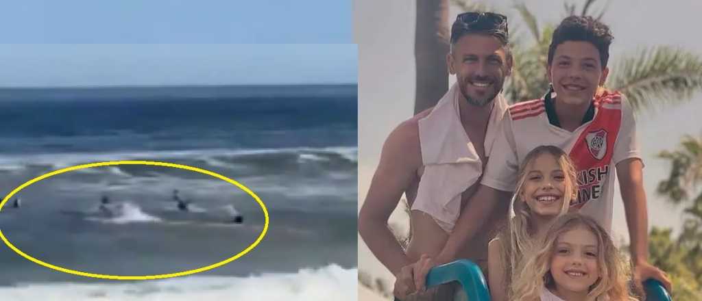 Video: Demichelis y su familia fueron rescatados del mar en Punta del Este