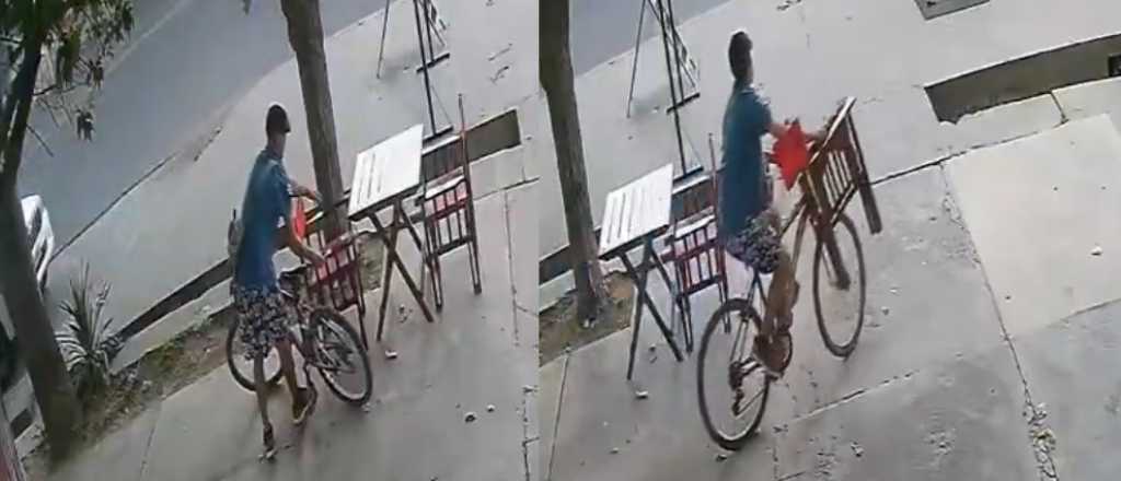Ins&oacute;lito robo en San Rafael: tom&oacute; una silla de un local y se la llev&oacute; en bicicleta