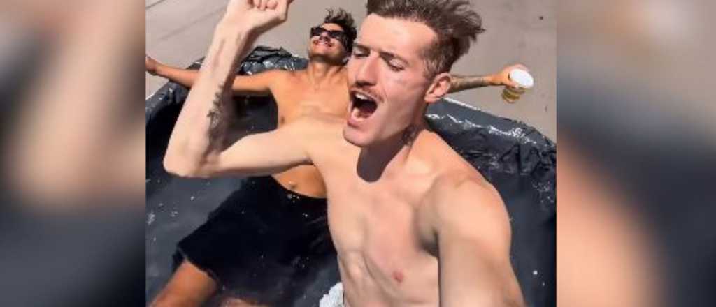 El influencer ruso que vive en Mendoza hizo una pileta móvil y podrían multarlo