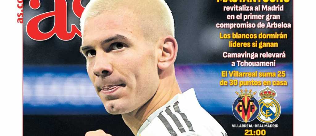 La tapa de un diario español que le mete presión a Mastantuono