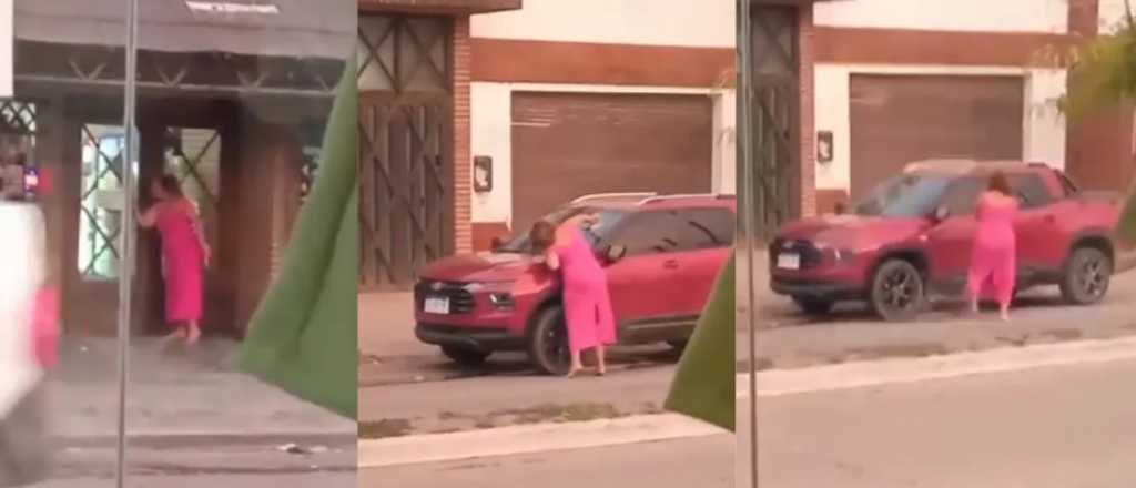 Video: una mujer rompi&oacute; a martillazos el parabrisas al veh&iacute;culo de su ex