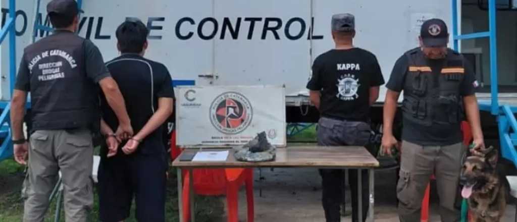 Descubrieron a un cosechador que venía a Mendoza con 1 kilo de marihuana