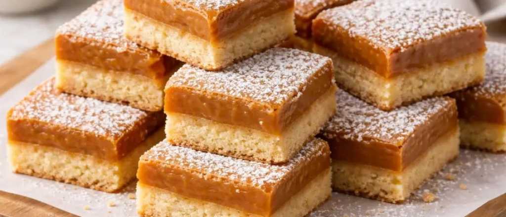 Merienda rica y sin TACC en 25 minutos: cuadraditos de dulce de leche