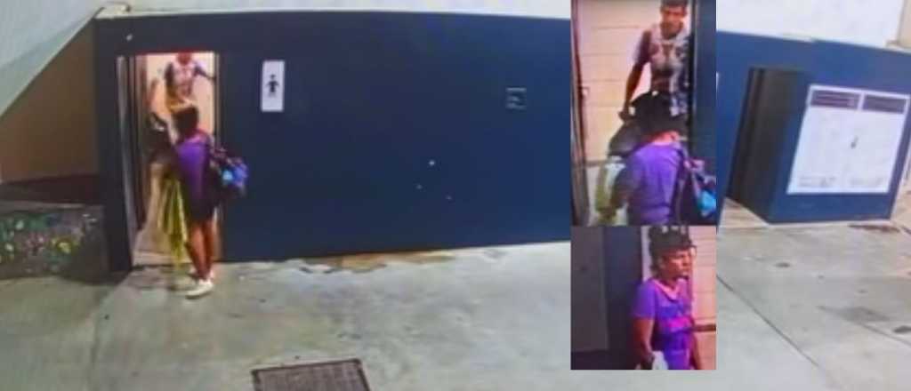 Video: una pareja robó un inodoro de la terminal de micros de Eugenio Bustos