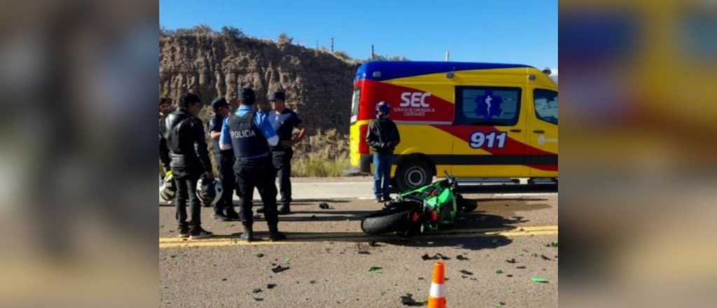 Fuerte accidente en solitario de un motociclista en la Ruta 7