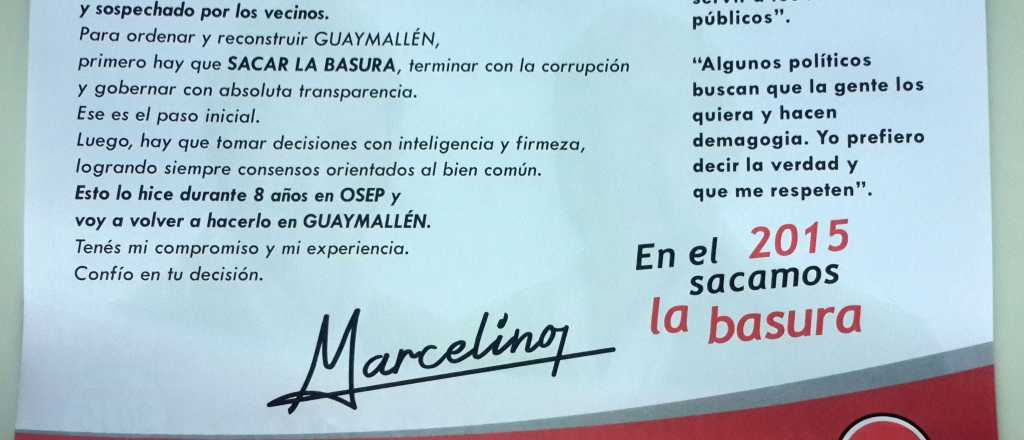 La corrupción en la campaña de Guaymallén: En 2015 sacamos la basura