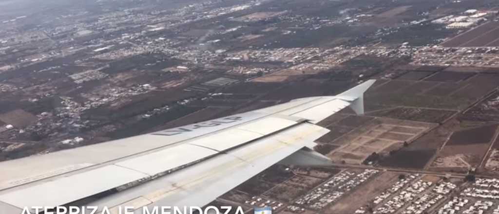 El infartante momento en que aterriza un avión en Mendoza