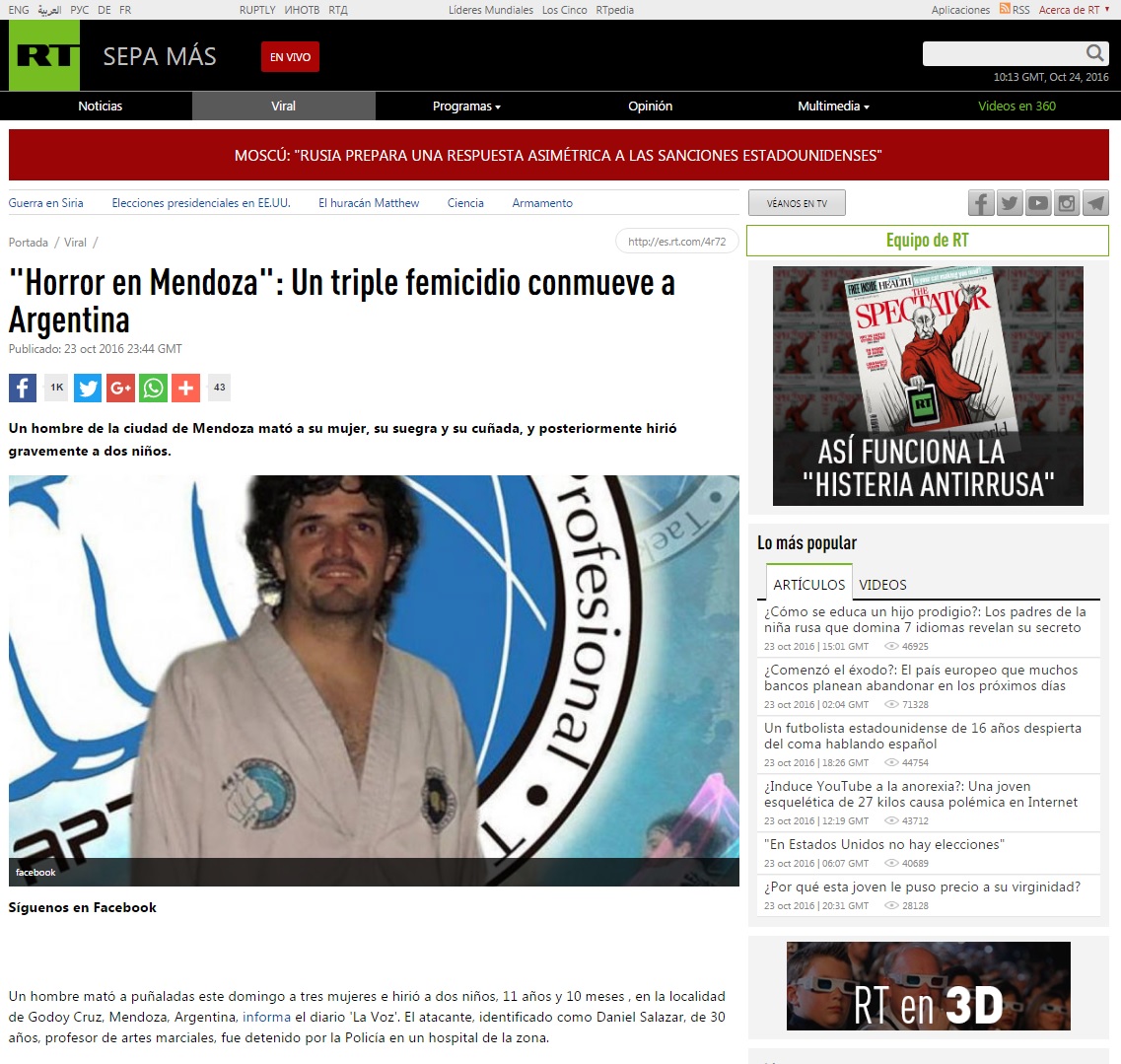 El triple femicidio de Godoy Cruz llegó a los diarios del mundo